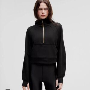 NWT Lululemon Black with Gold Zipper Pullover Scuba Hoodie XS/S